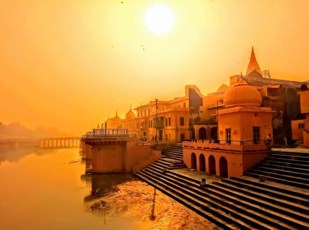 Sunrise view of Ayodhya Ghats